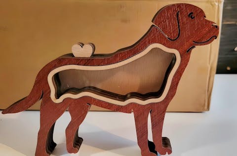 Hund Holz Erinnerungsbox