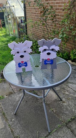 Pot de fleurs en forme de Schnauzer