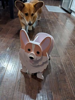 Pot de fleurs en forme de Corgi