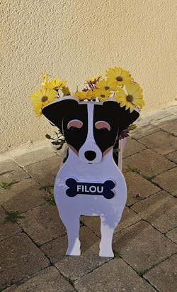 Pot de fleurs en forme de Fox Terrier Chilien