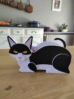 Pot de fleurs en forme de Chat Noir et Blanc