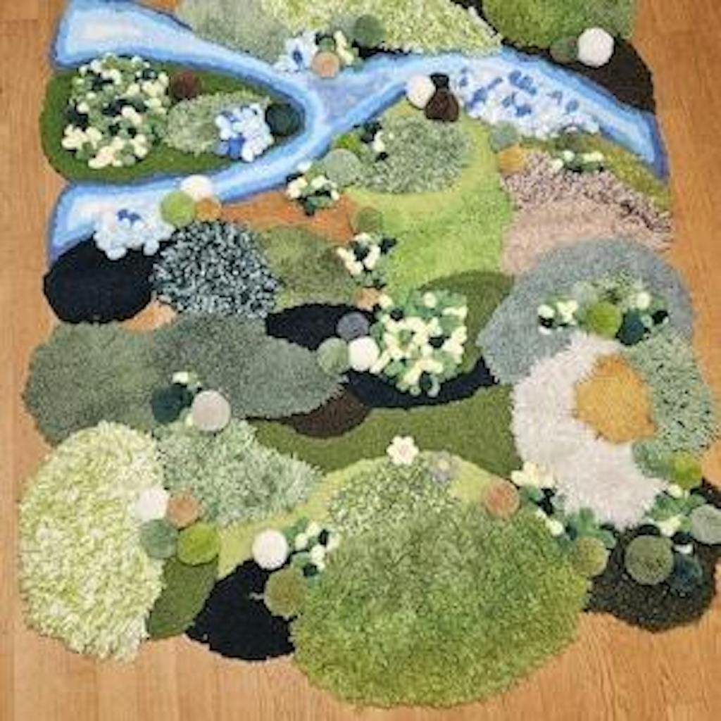3D Handwoven Fluffy Moss Rug – Cozy Latch Hook Art Rug for Living Room, Bedroom & Home Decor