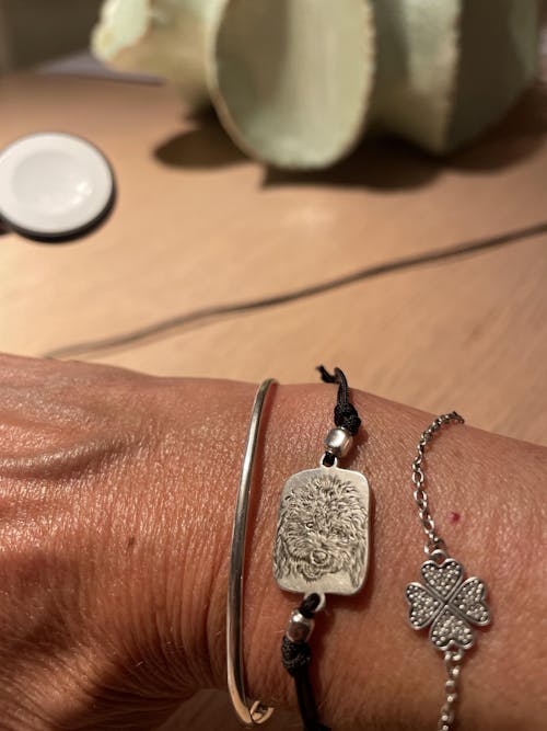 Bracciale cordino piastrina uomo