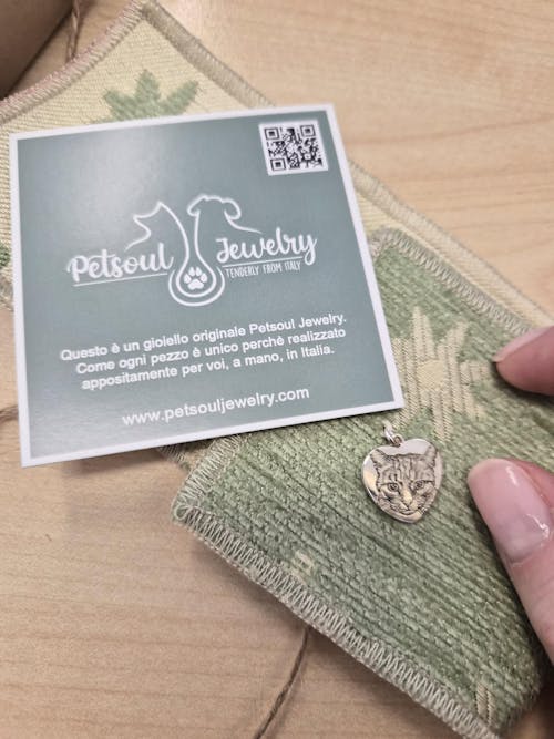 Ciondolo gatto personalizzato - Charm cuore