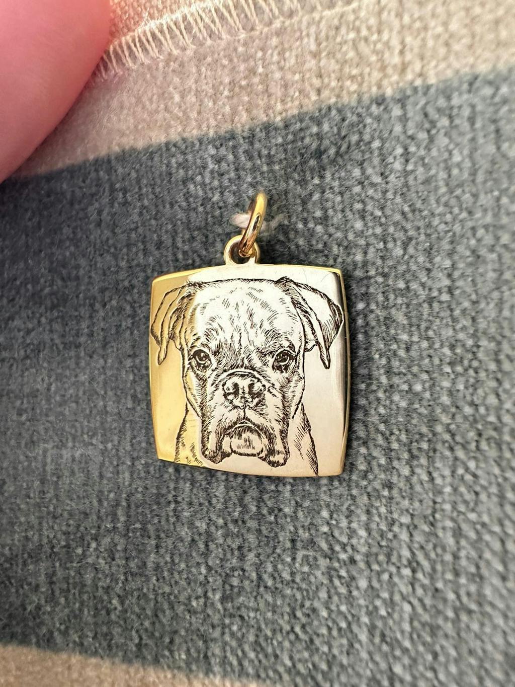 Ciondolo cane personalizzato - Charm quadrato