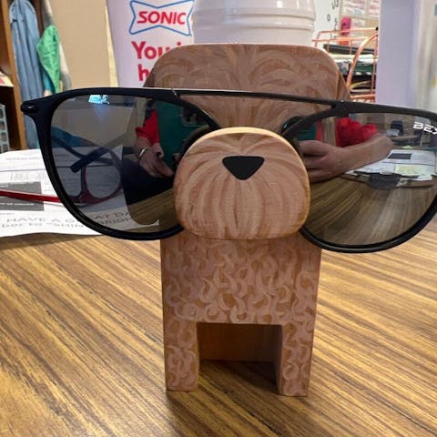 Wooden Cartoon Dog E Eyeglass Holder