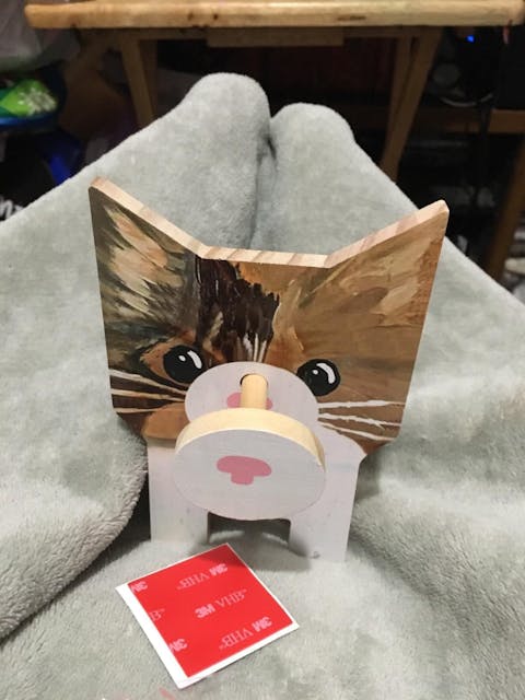 Wooden Cartoon Cat Eyeglass Holder