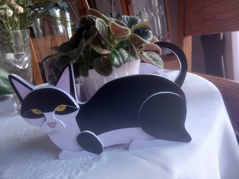 Black And White Cat Planter