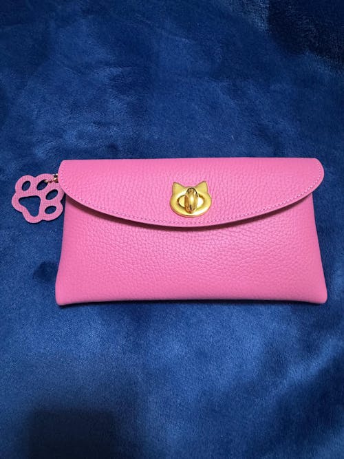 フルーニャポーチL  キュイール・マッシュ  /  チェリーピンク