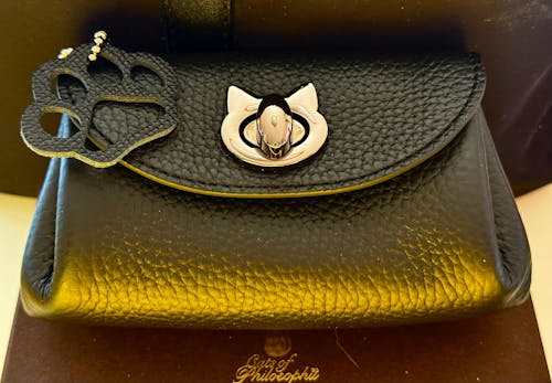 シェルポーチ CAT  キュイール・マッシュ　  /  ブラック [選べる金具]