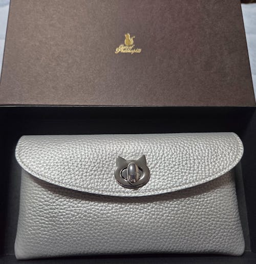 フルーニャポーチL  キュイール・マッシュ  /  シルバー