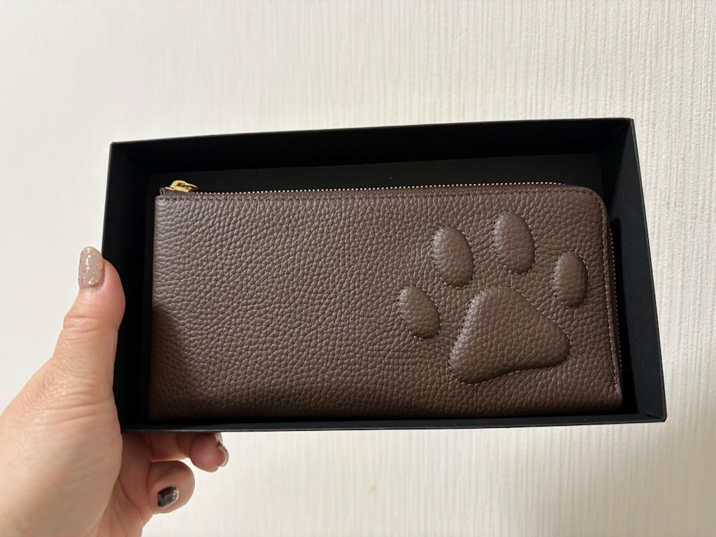 PAW L字ファスナー長財布　キュイール・マッシュ  /   チョコ