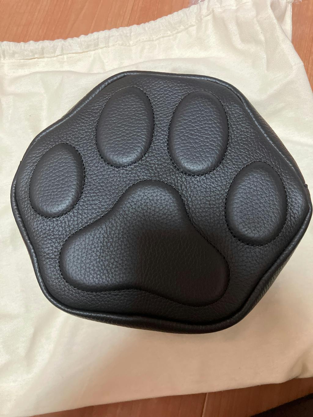 PAWポシェット  キュイール・マッシュ  /  ブラック [選べる金具]