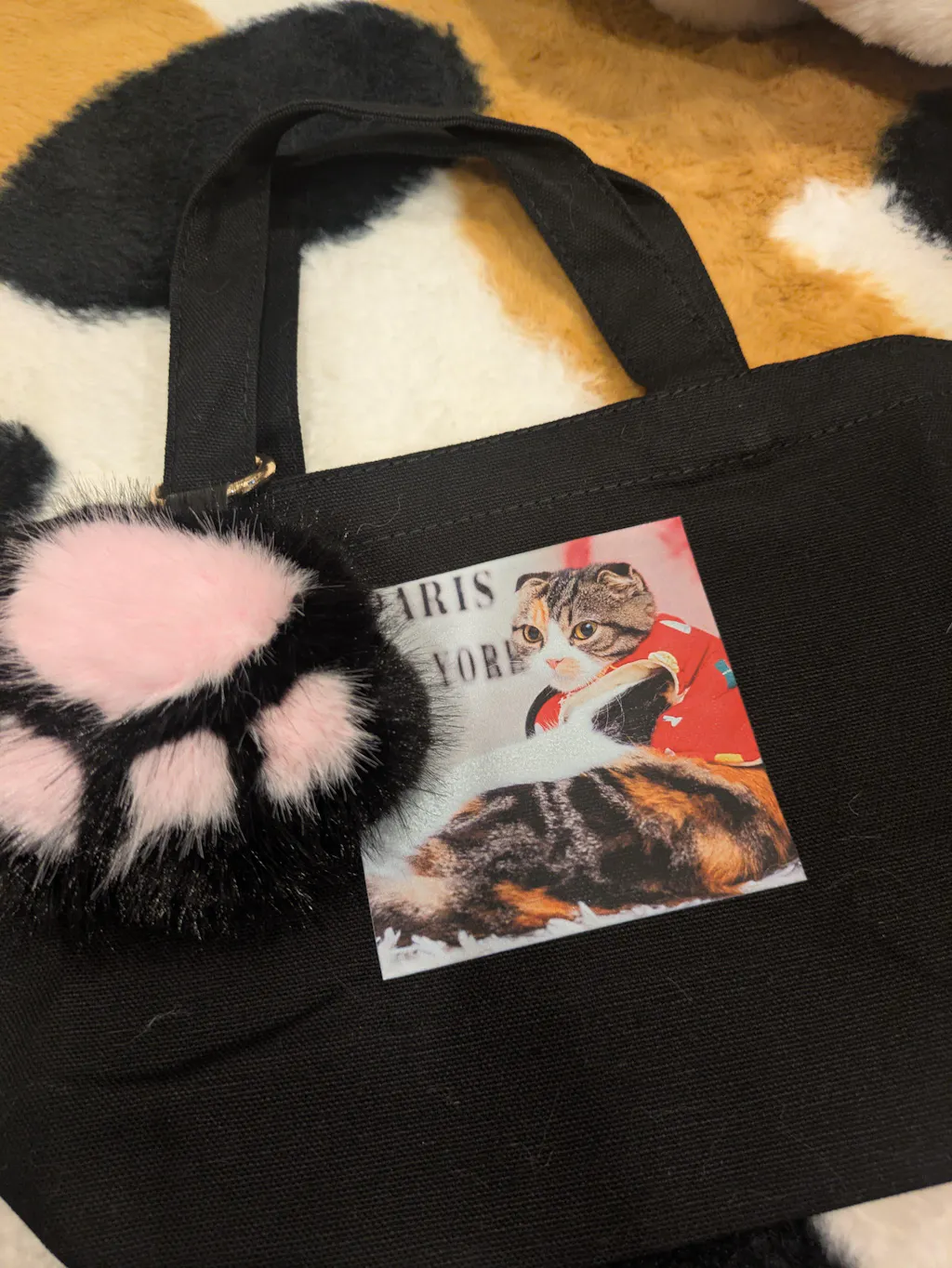 【4/3(金)22:00〜5(日)】【数量限定】うちのこPHOTOトートバッグ・S  /ブラック