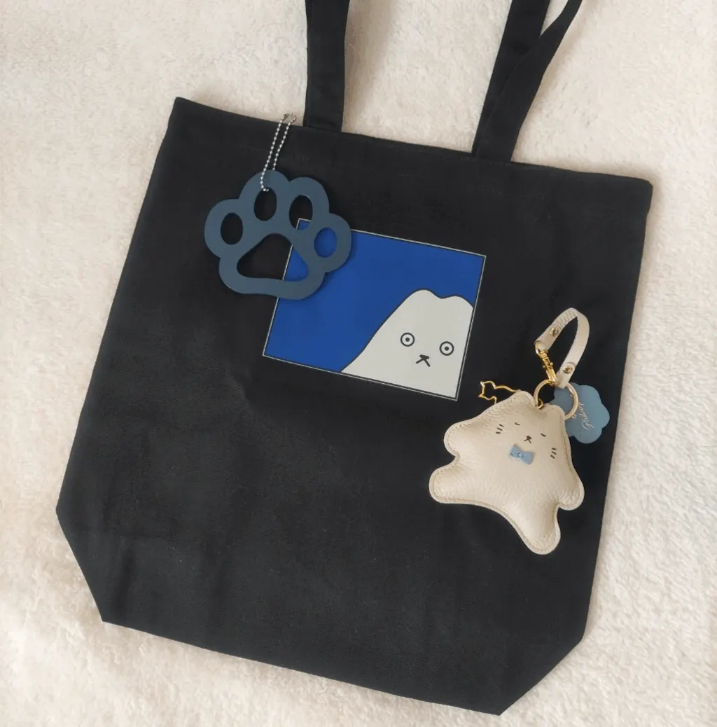 にゃんぺんトートバッグ・M  [富士山にゃんぺん]  /  ブラック