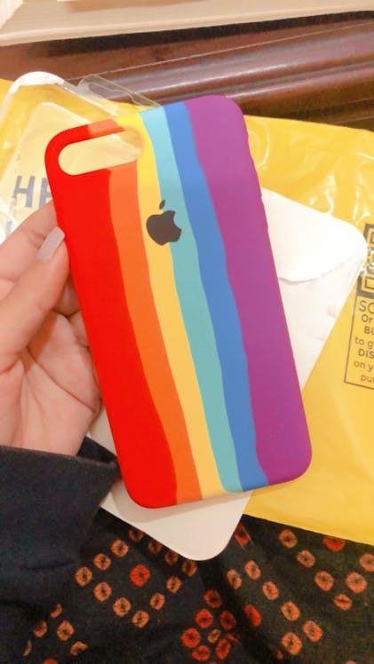 iphone Liquid Silicone Green Rainbow Back cover case From Pride Editio –  Rangbizz