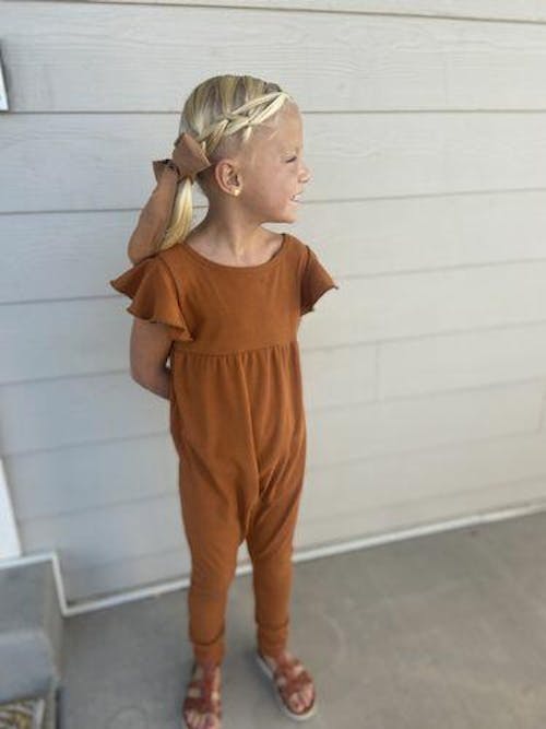 *SALE* EMMY ROMPER IN RIBBED COPPER