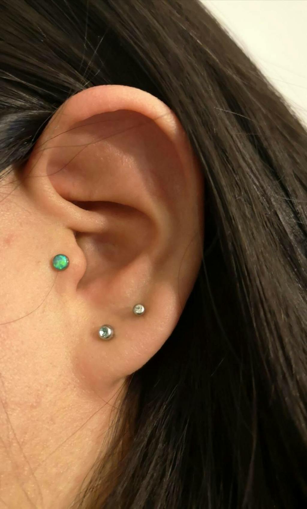 Surgical Steel Flat Back Single Gem Multi Use Tragus Cartilage Labret