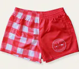 Red Gingham Footy Shorts