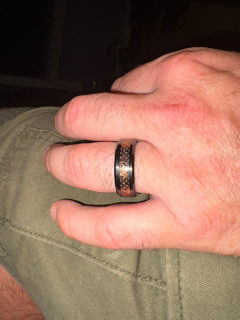 Black Celtic Wedding Ring Rose Gold Ring 8mm Viking Ring Mens Wedding Band Celtic Rings for Men