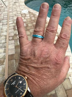 Silver Turquoise Ring Mens Wedding Band Tungsten Ring 8mm/6mm Unique Turquoise Engagement Rings for Couples