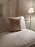 Anna French Burton Stripe Pillow, Blush and Green.