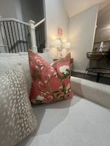 Thibaut Katsura Pillow in Coral and Green.