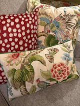 Schumacher Cranley Garden Pillow in Green.