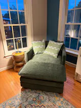 Schumacher Sina Stripe Pillow in Green & Blue