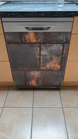 Metallic Tapete Panzerstahl Platten