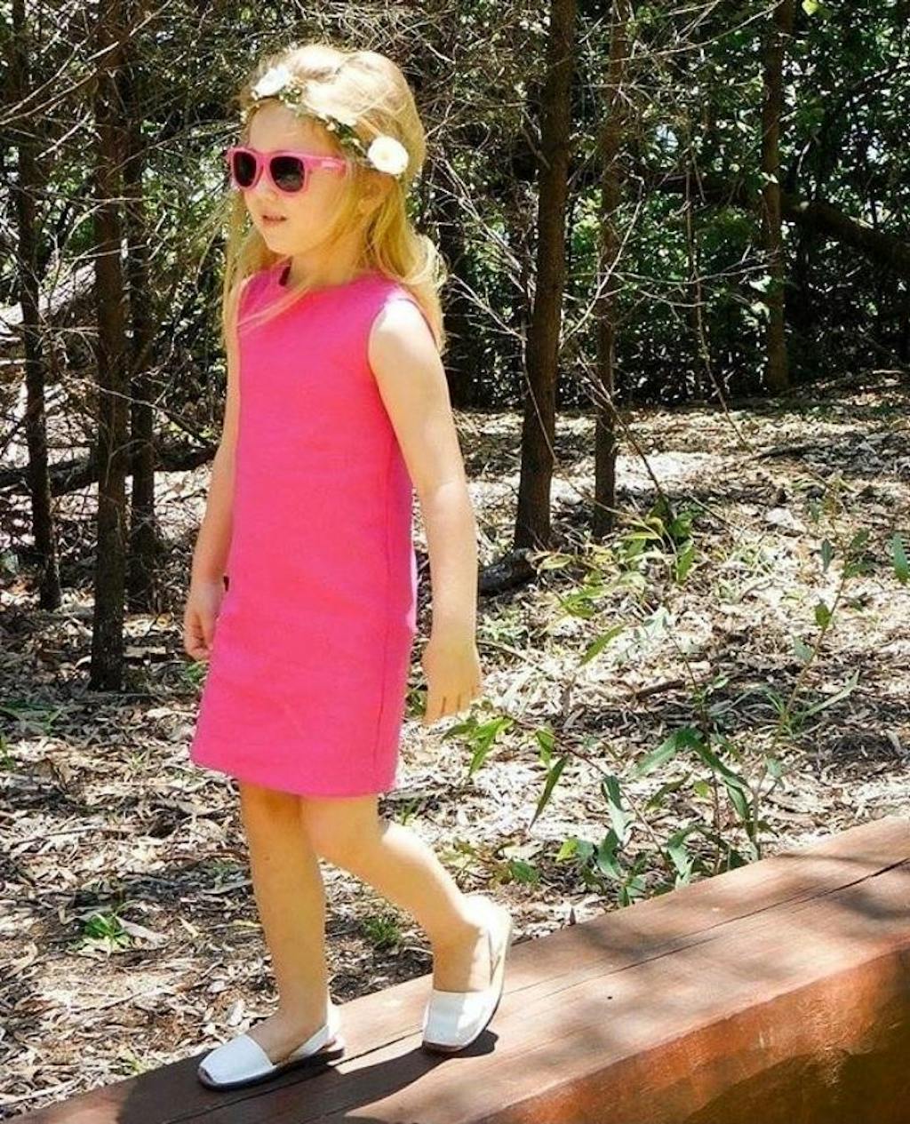 Fuchsia Hot Pink Stretchy Spring Summer Party Mommy and Me Dress Pineapple Clothing