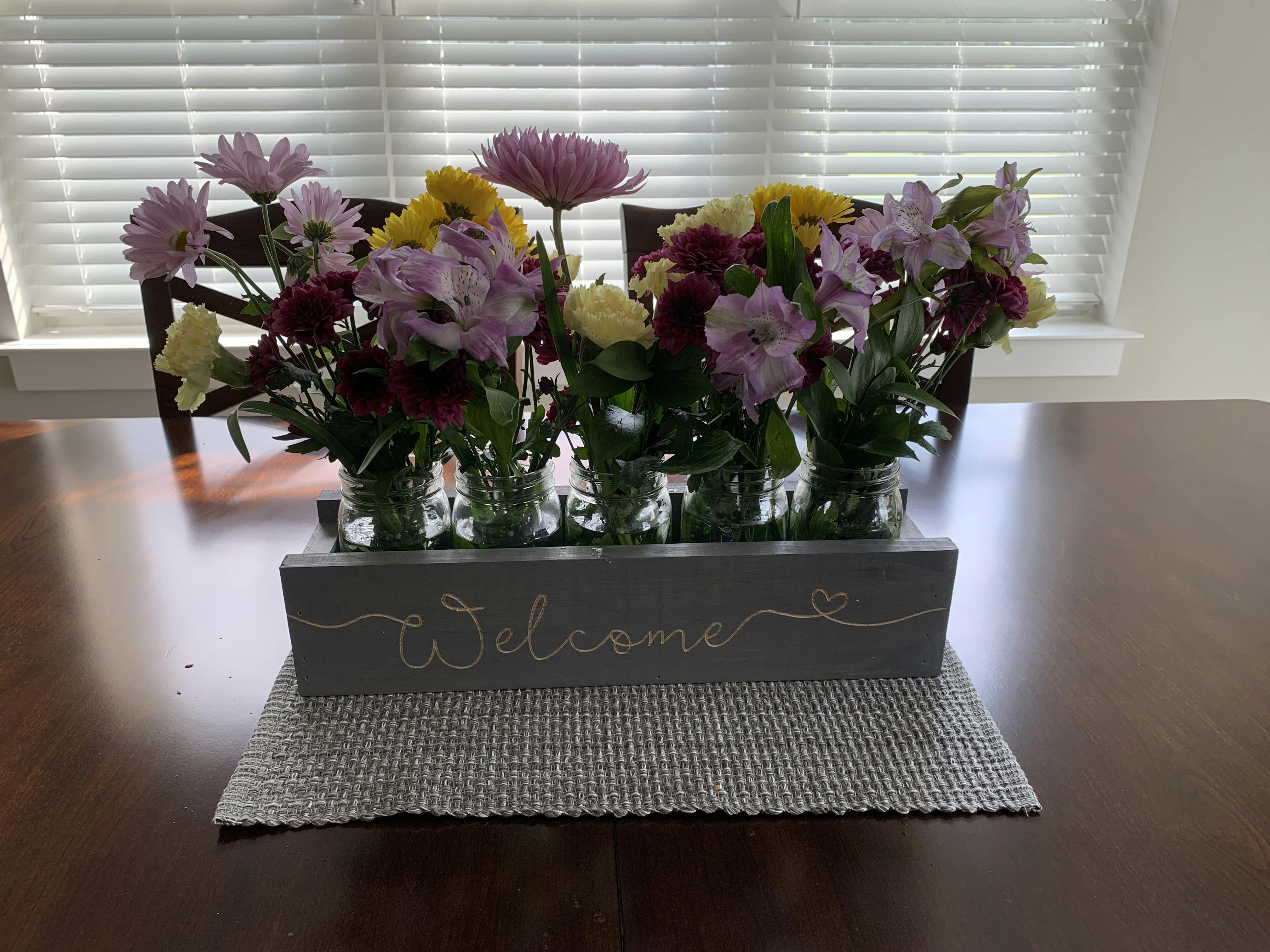 Mason Jar Holder Centerpiece Classic Pinecone Home