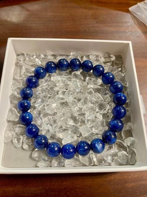 藍晶石白水晶十字金剛杵925純銀手鍊– Pink Laboratory