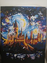 Kit para pintar por números - Castillo de Hogwarts en la Noche Estrellada - Harry Potter