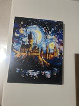 Kit para pintar por números - Castillo de Hogwarts en la Noche Estrellada - Harry Potter