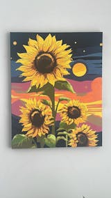 Kit de Lienzo para pintar por números - Girasoles Atardecer