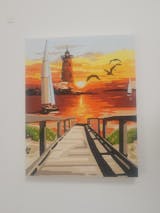 Kit pinta por números - Paisaje Faro en el atardecer