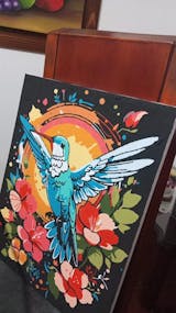 Kit de Lienzo para pintar por números - Colibrí y flores