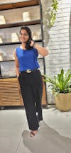 Pleated Straight Leg Trousers