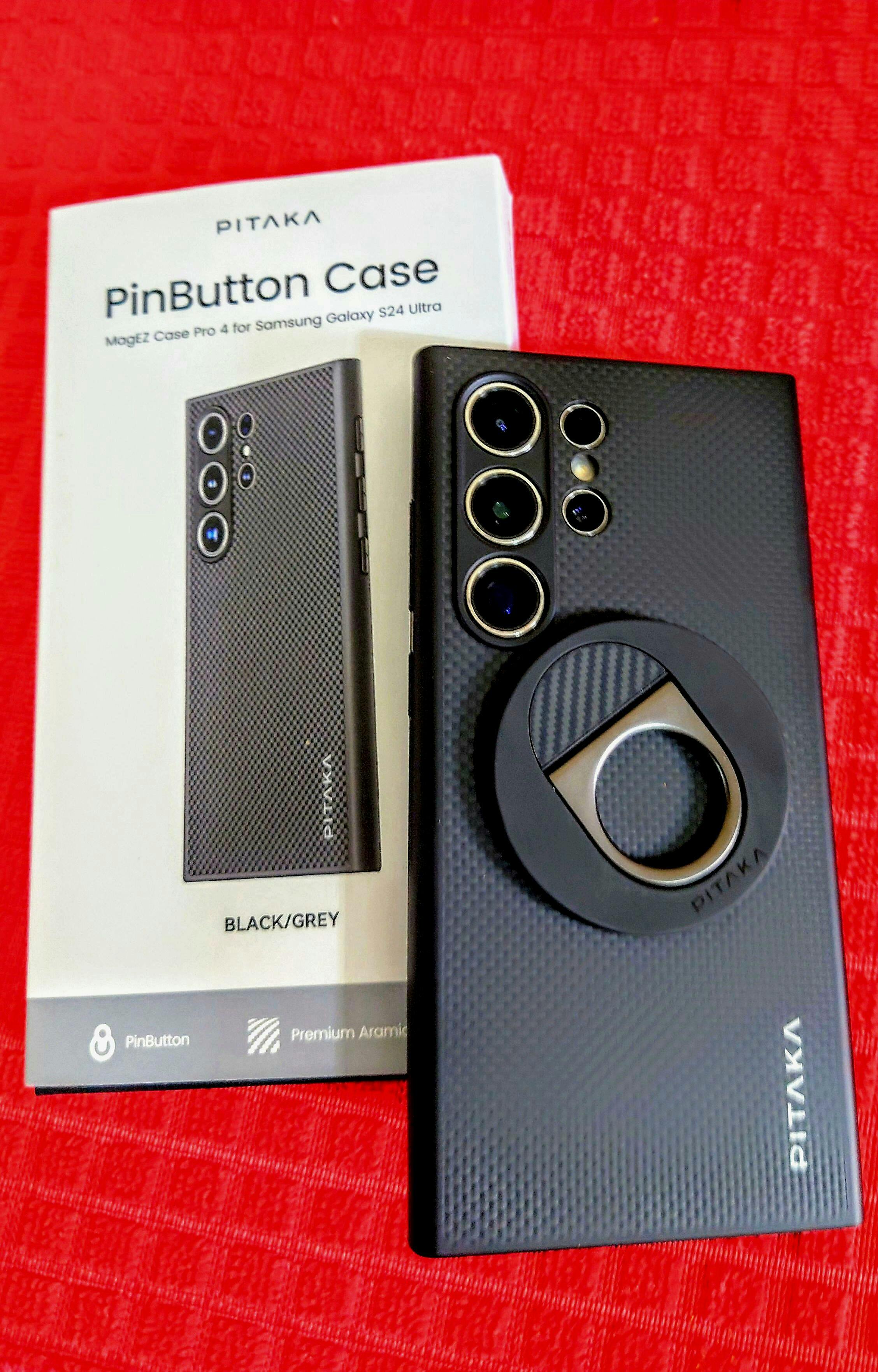 Samsung Galaxy S24 本体とPITAKA付属品 PITAKAが発売したGalaxy S24シリーズ用のスマホケースとアクセサリーの