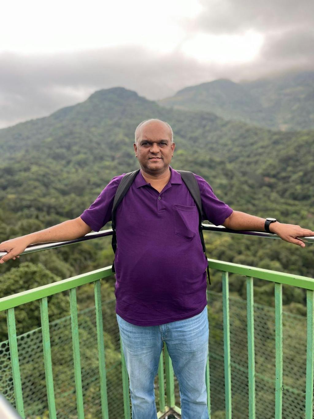 Pure Cotton Polo Pocket T Shirt (Purple)