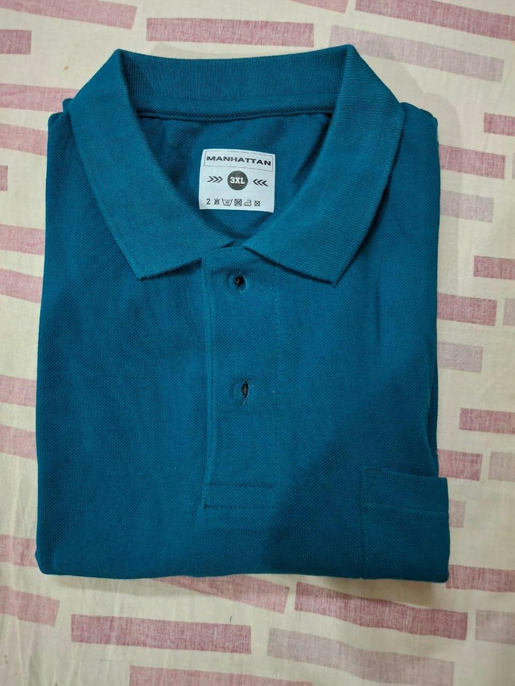 Premium Cotton Multi Striped Polo Pocket (Orange/Blue Stripes)