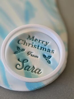 Personalised Merry Christmas From [Name] Cookie Stamp – Holly Classic