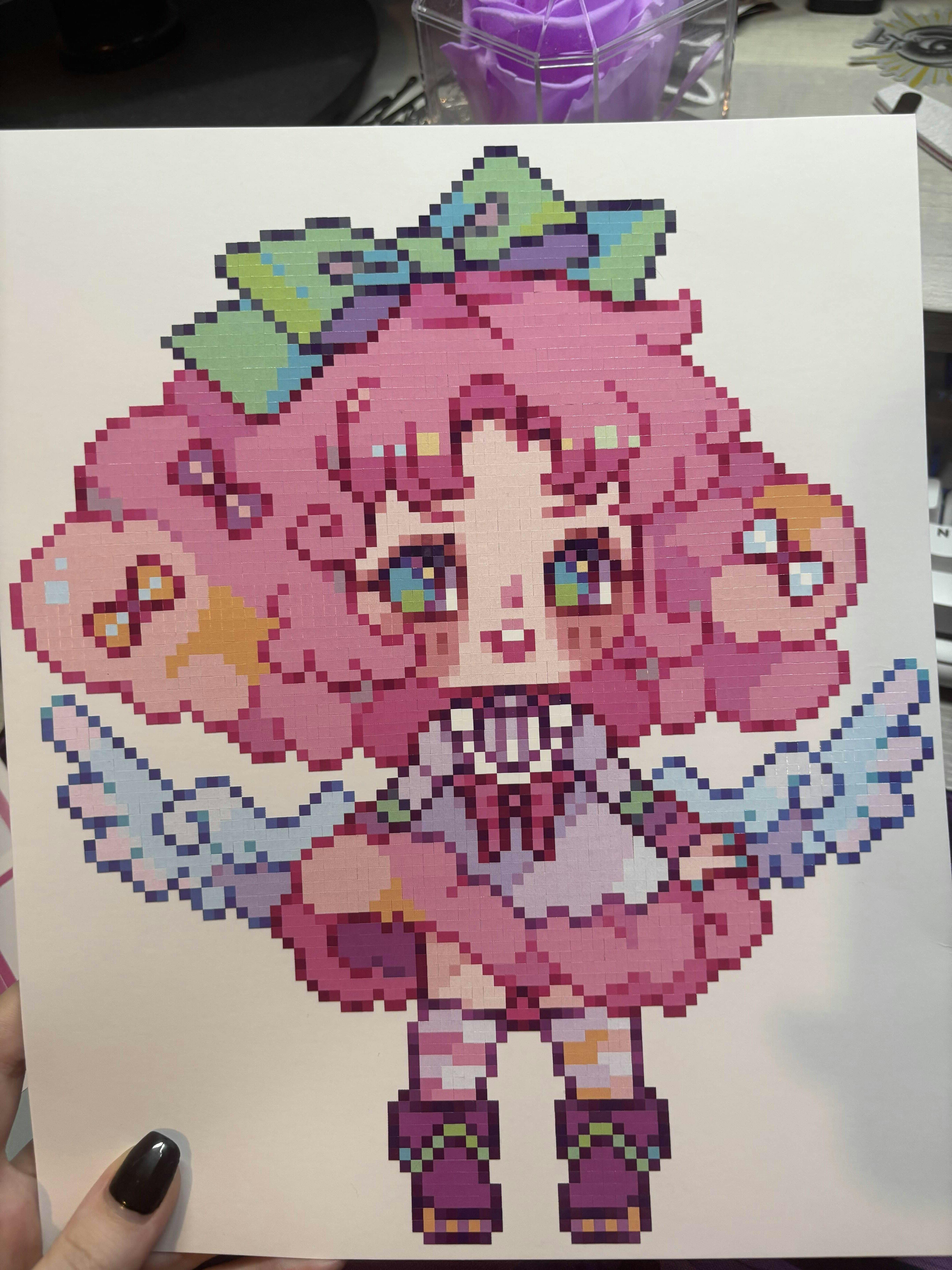 Cotton Candy Girl Canvas | Pixel Art Sticker by Number Canvas