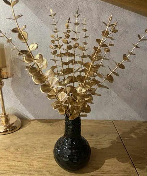 10 Stems Bunch Golden Eucalyptus Faux Leaves By PK LUXUS™