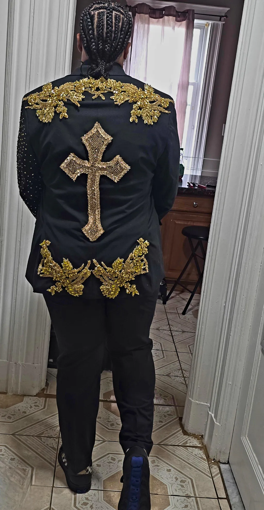 Large Rhinestone Cross Applique
