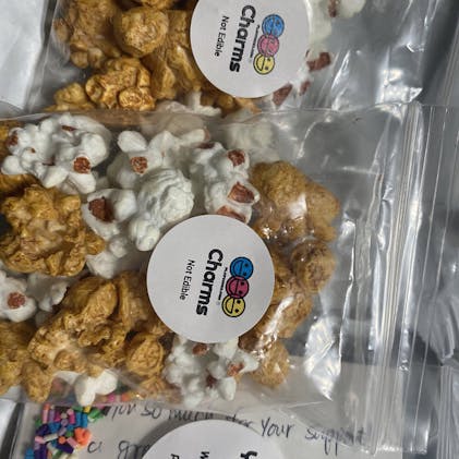 Popcorn White and Caramel Real Size Realistic Looking Fake 3D Charms (20 pcs)  - PLAYCODE3 LLC