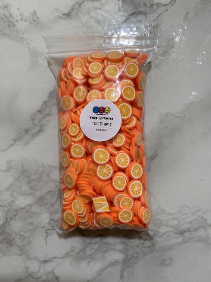 Orange Large Brightly Colored Fimo Slices Polymer Clay Oranges Fake Sp