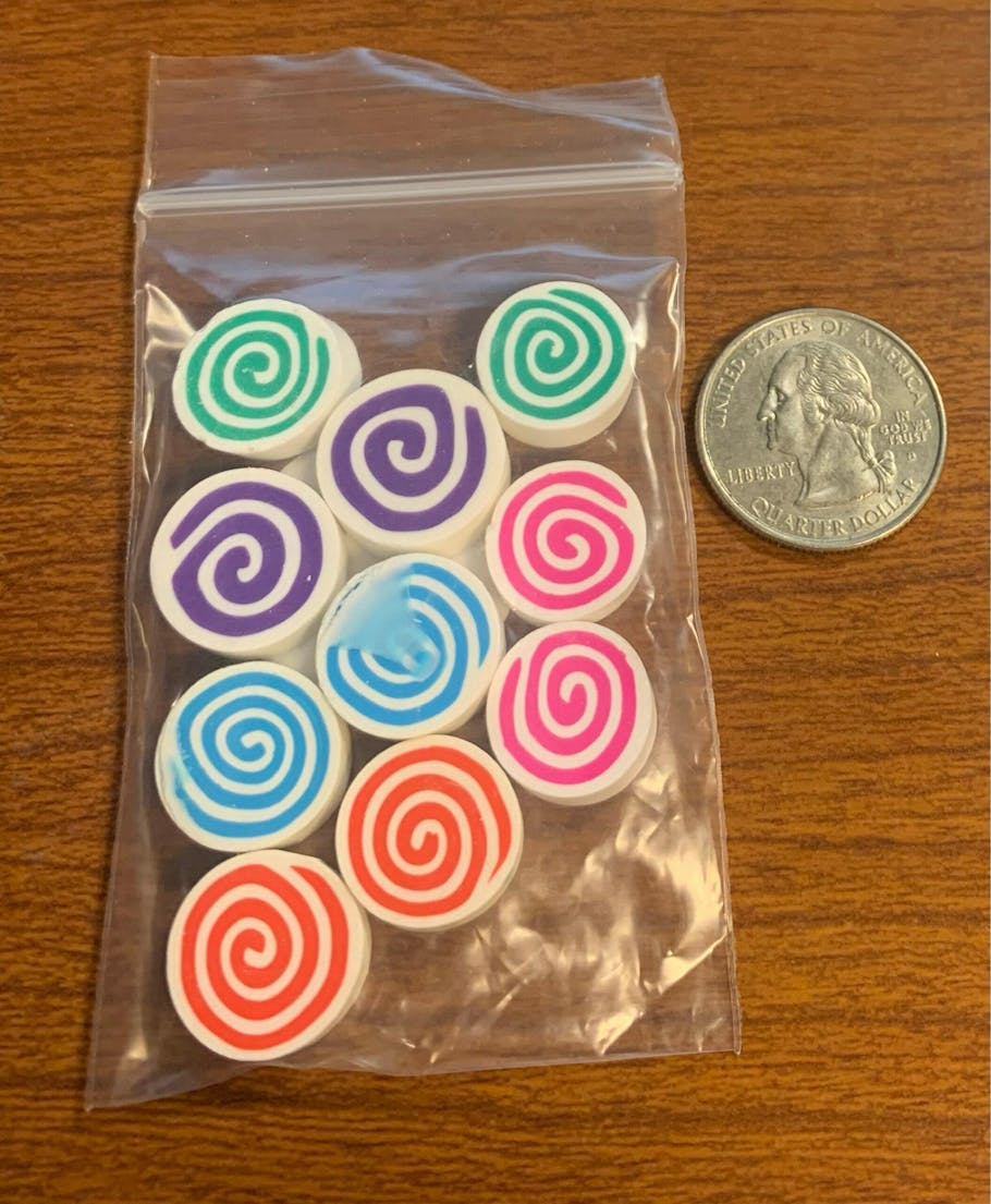 Peppermint Swirl Fake Candy Polymer Clay Charm Candies Cabochons 10 pc