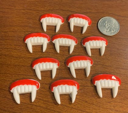 Vampire Teeth Fangs Charm Cabochons Halloween 10pcs